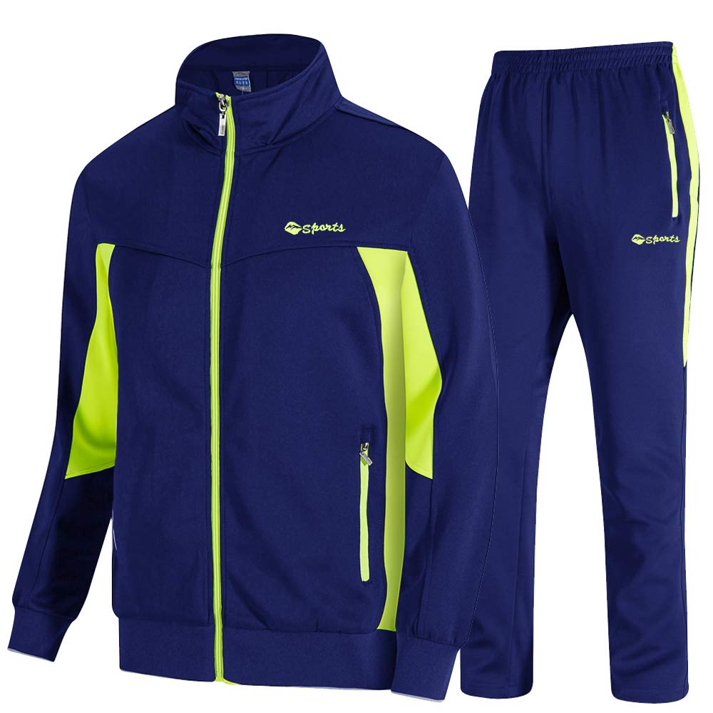 Gopune Men's Athletic Tracksuit - Full Zip Warm Jogging Sweatsuit Set for Running, Gym & Casual Wear | Moisture-Wicking Comfort Fit Hoodie & Jogger Pants