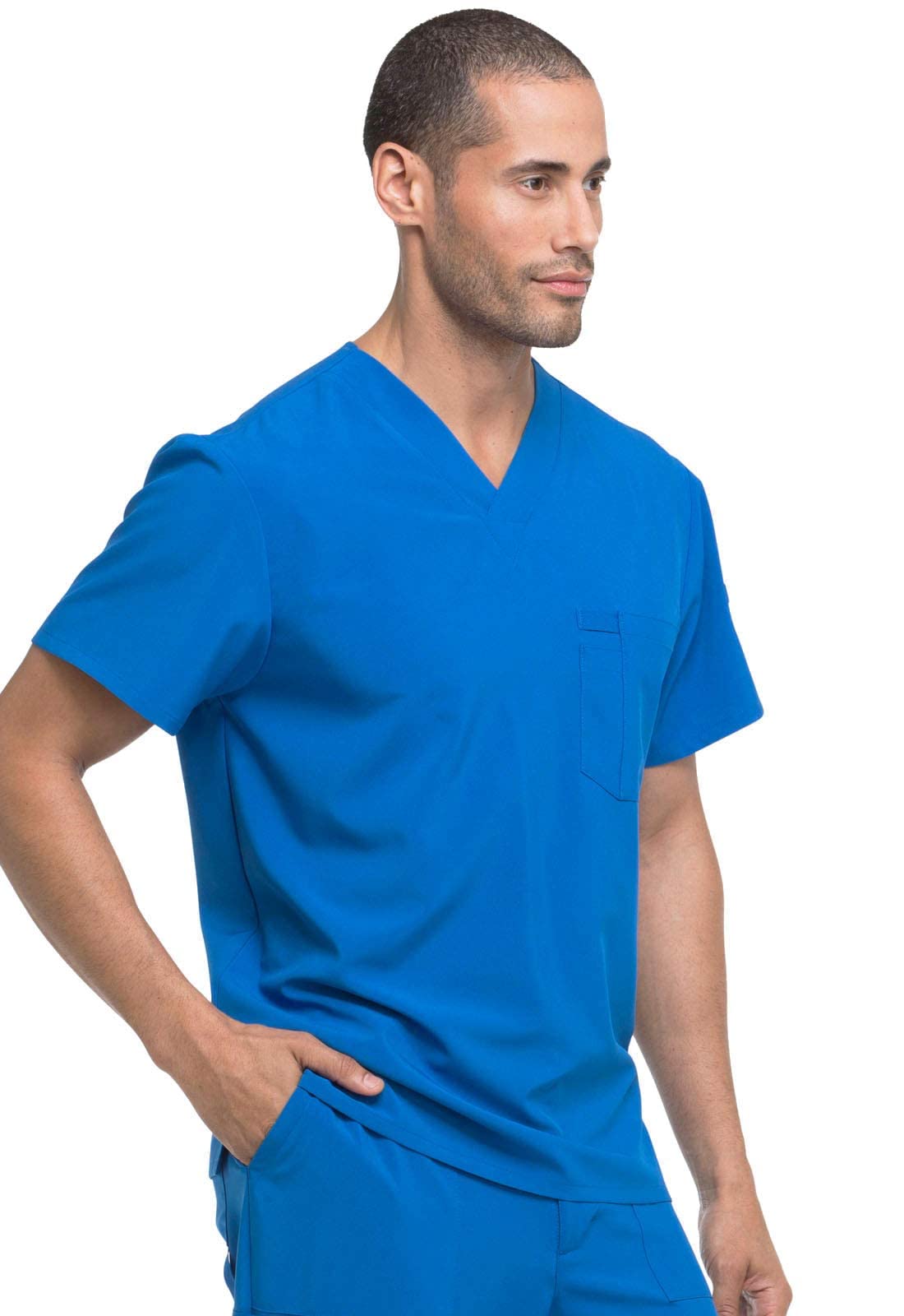 Dickies EDS Essentials Men's Scrubs Top - Tuckable V-Neck Work Shirt DK635 | Comfortable Medical Uniform for Nurses & Healthcare Professionals