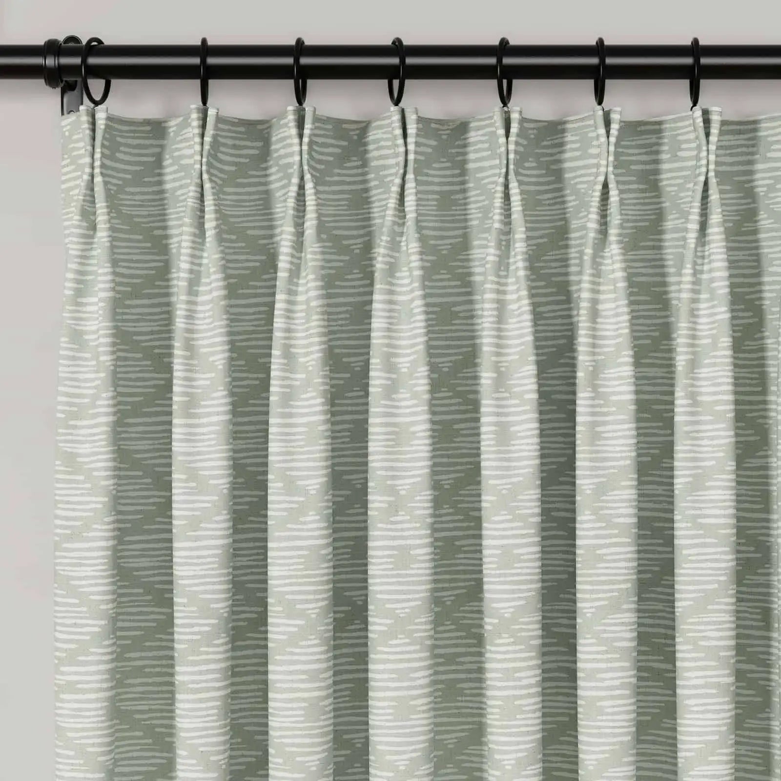 Bohemian Botanical Pleated Drapery Curtains - 52 Inch Width - Elegant Boho Home Decor for Living Room & Bedroom