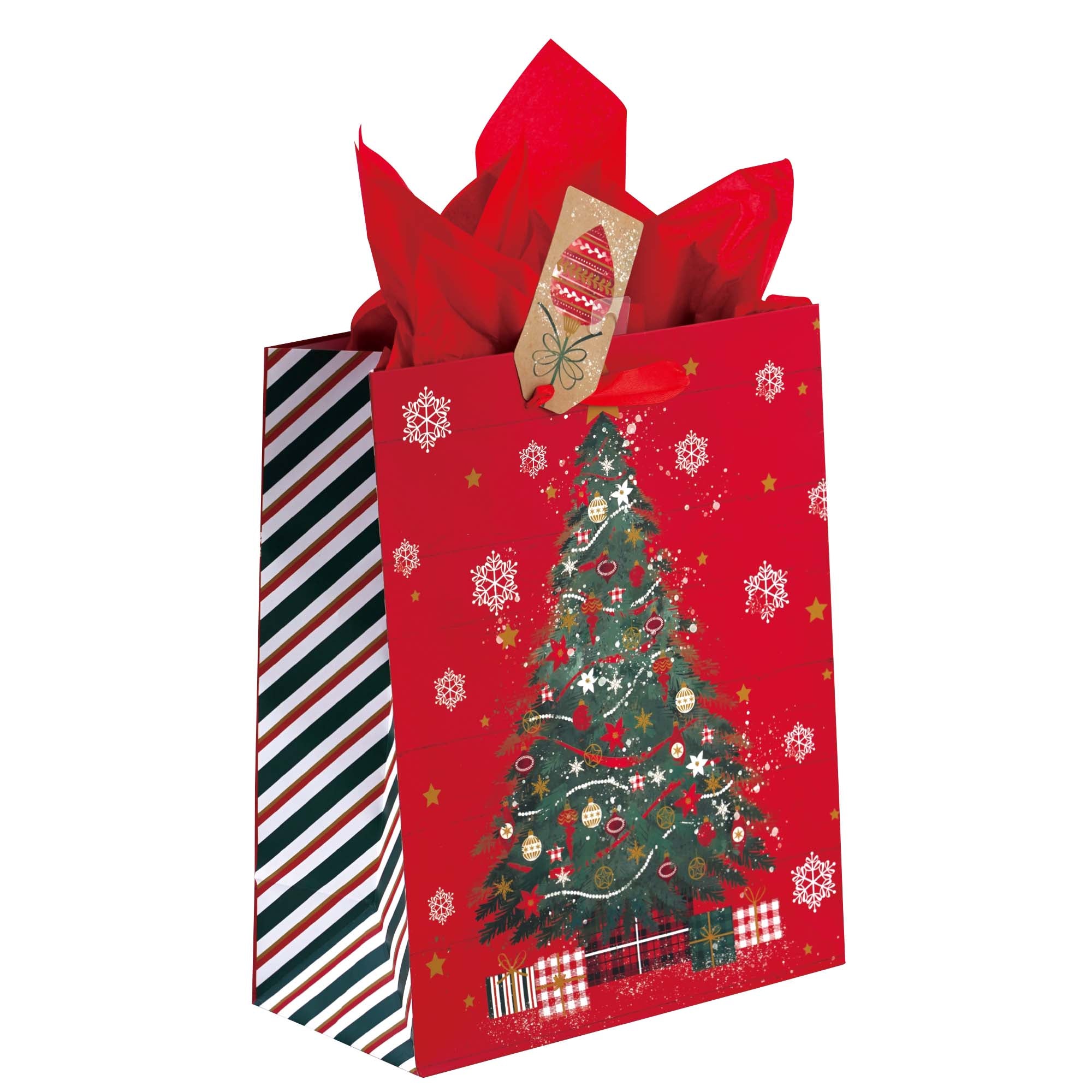 2-Pack Extra Large Christmas Printed Gift Bags - 4 Festive Holiday Designs for Wrapping Presents, Party Favors & Holiday Decorations