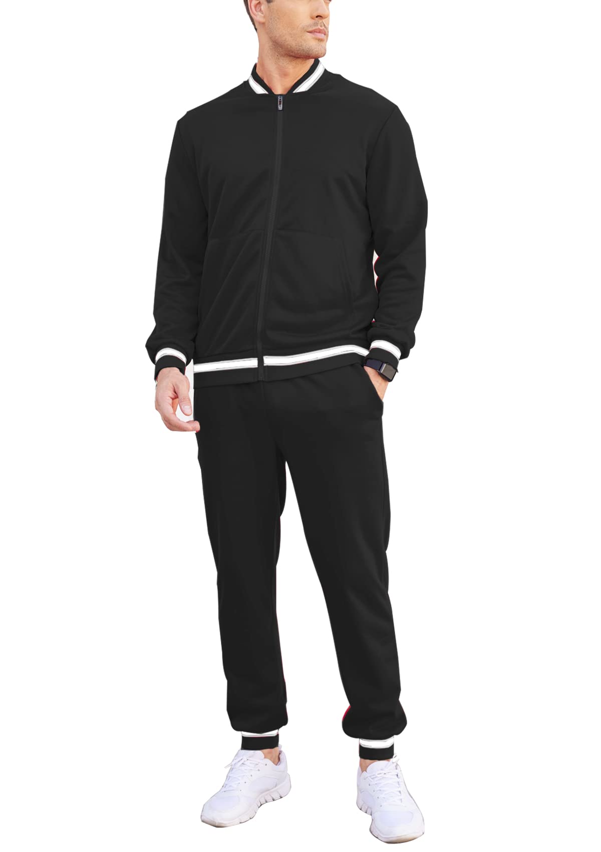 COOFANDY Men's 2 Piece Tracksuit Set - Zip Up Hoodie & Jogger Pants with Pockets | Athletic Casual Wear for Gym, Running, Lounge & Street Style
