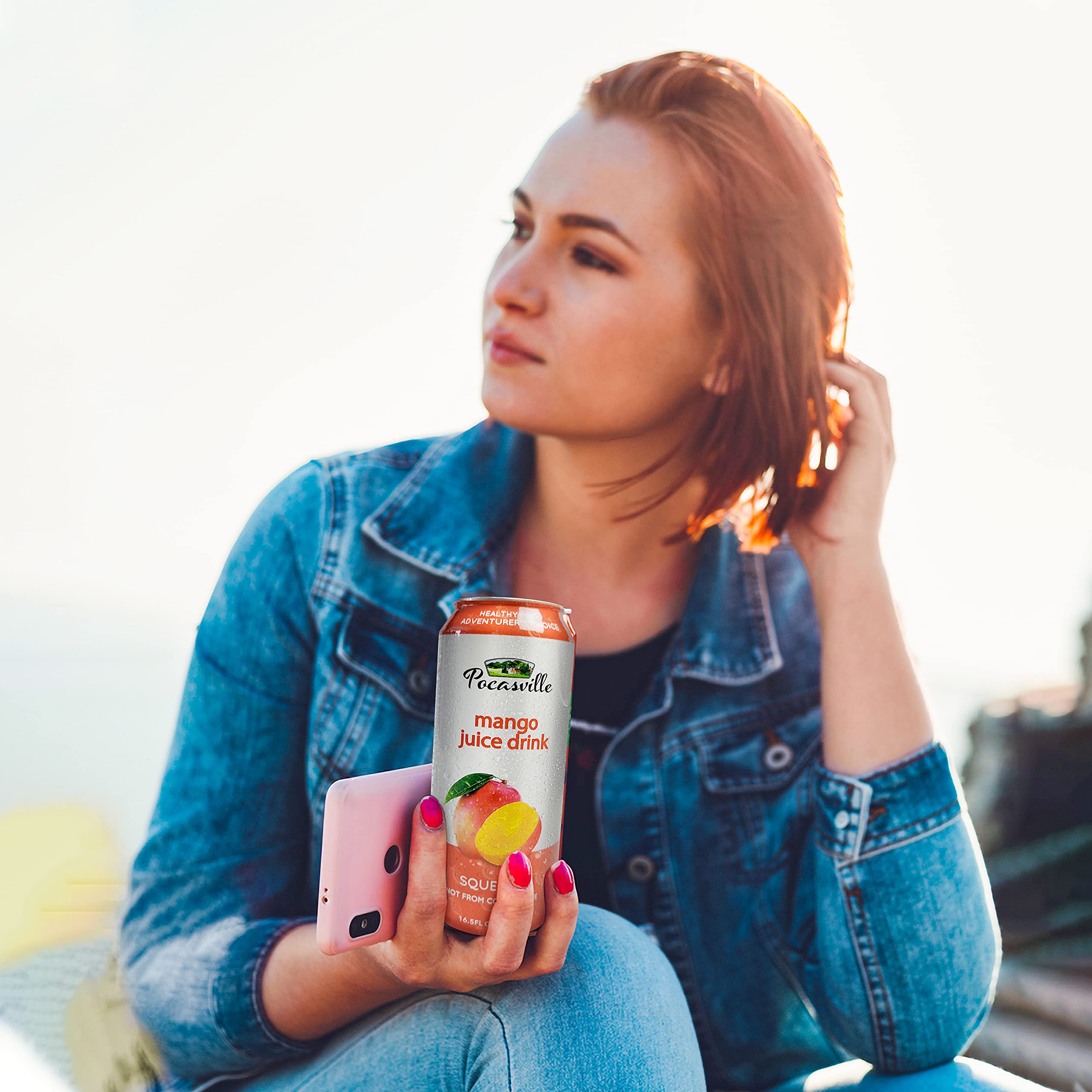 Pocasville 100% Pure Mango Juice - Not from Concentrate, 16.5 Fl Oz (6 Pack Cans) | Refreshing Natural Beverage for Breakfast, Snacks & Healthy Lifestyle