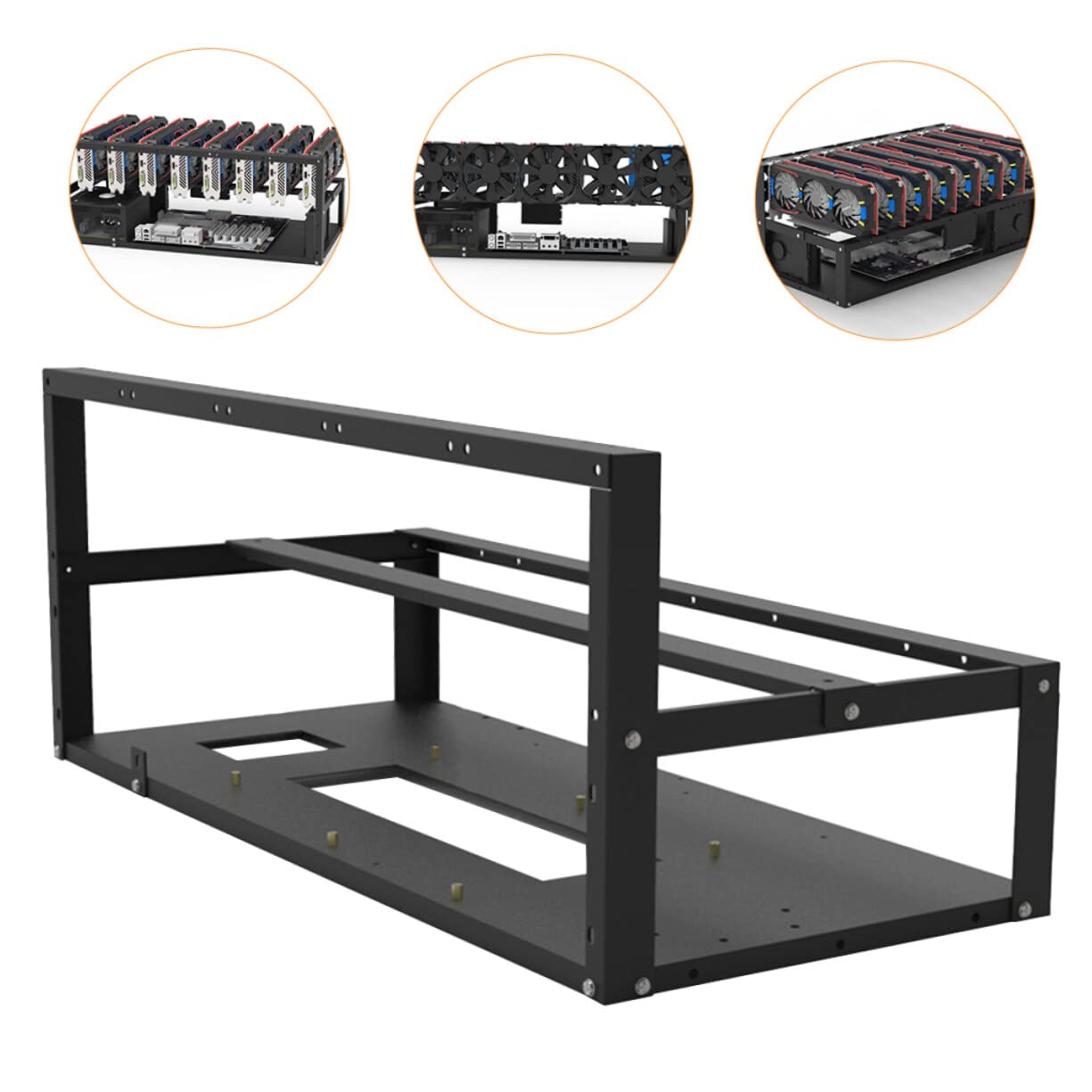Lurrose Open Air Mining Rig Case - ETC & GPU Compatible Computer Bracket with High Reliability Storage | Perfect for Cryptocurrency Mining & PC Builds