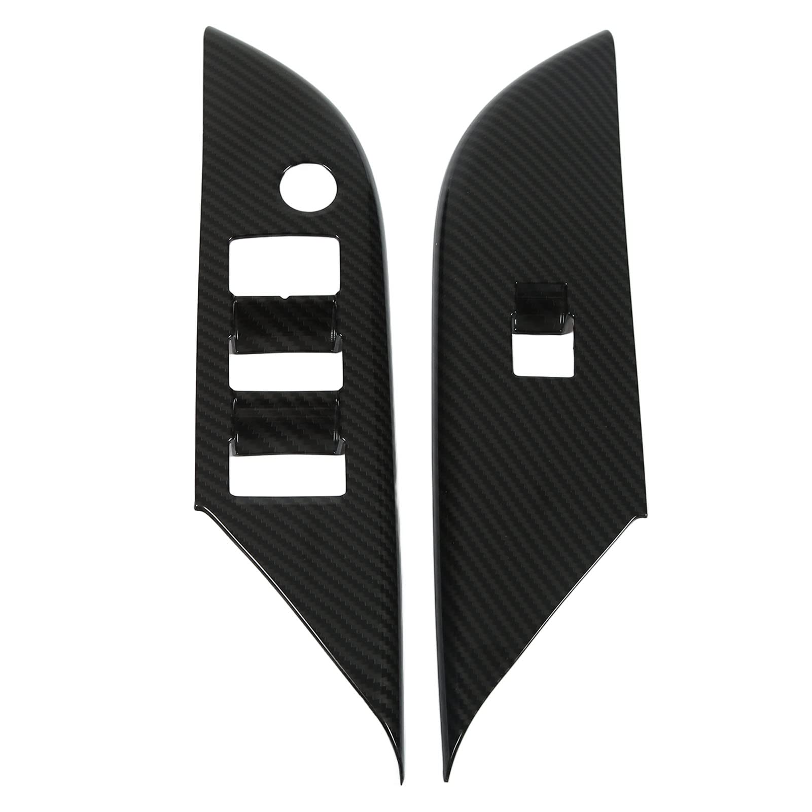 Carbon Fiber Door Lock Switch Trim & Window Control Panel Cover (4 Pcs) - Compatible with Toyota Hilux 2015-2021 LHD - Interior Car Accessories for Enhanced Style & Protection - Perfect for Off-Roading & Daily Commute
