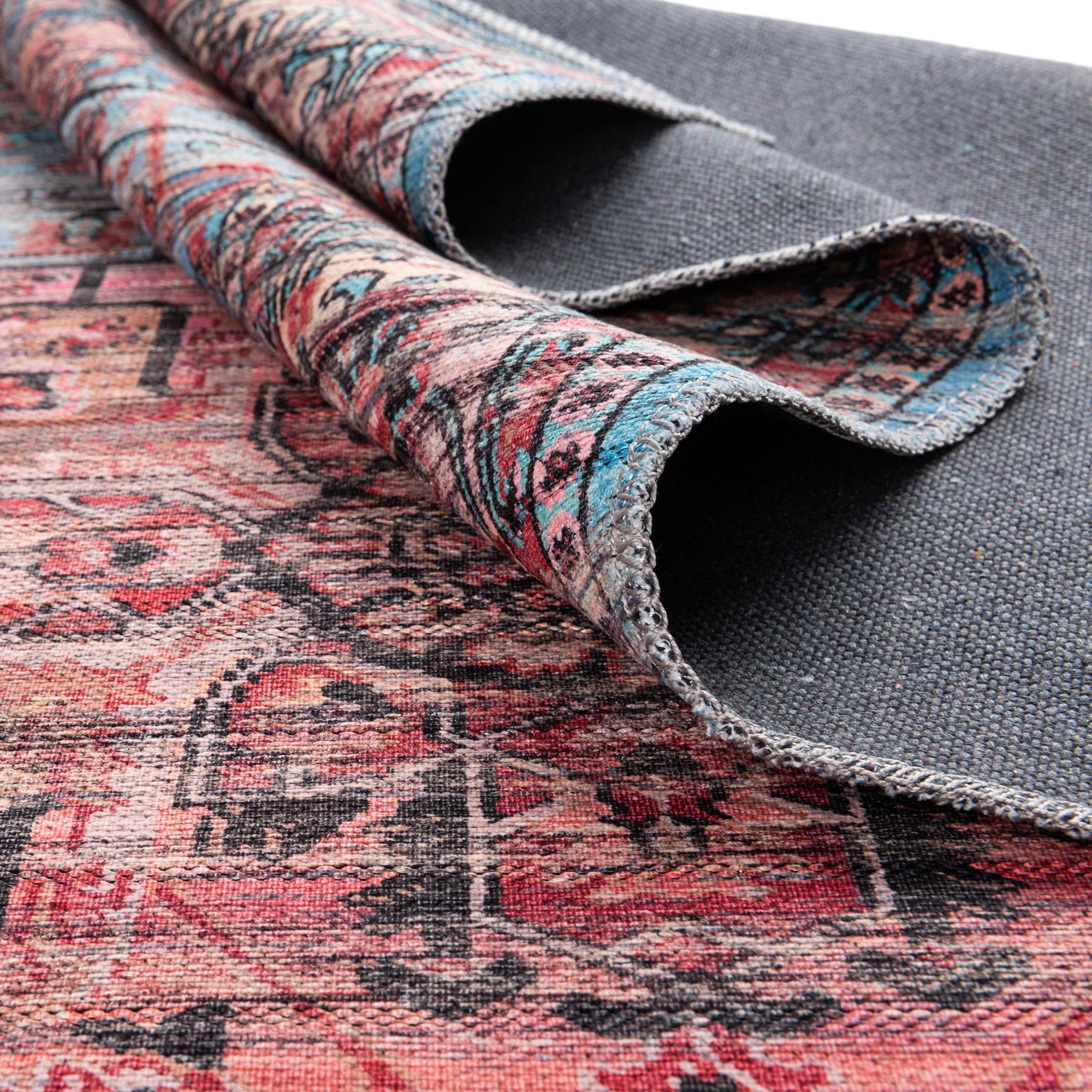 Washable Blue Low-Pile Rug 9' x 12' - Maahru Collection by Rugs.com | Soft & Durable for Living Rooms, Dining Areas & Open Spaces | Perfect for High-Traffic Areas & Pet-Friendly Homes