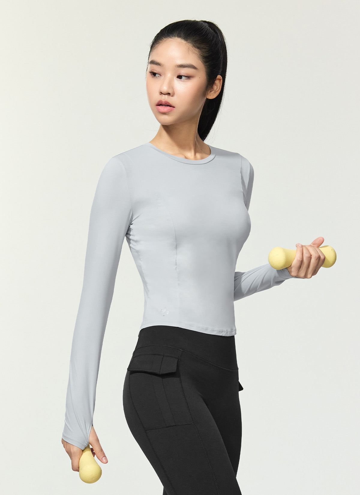 Breathable Cooling Princess Finger Hole Long Sleeve Shirt - Perfect for Yoga, Running & Outdoor Activities