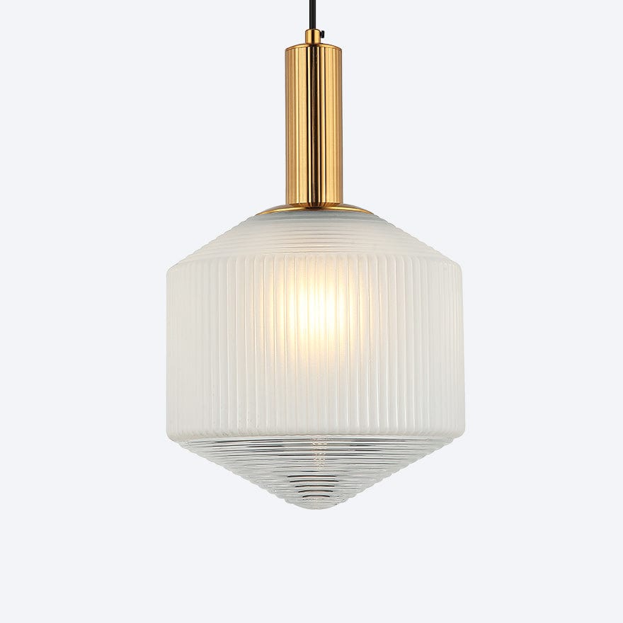 Camilla Glass Ribbed Pendant Light - Elegant Hanging Fixture for Dining Room, Kitchen Island & Bedroom Decor