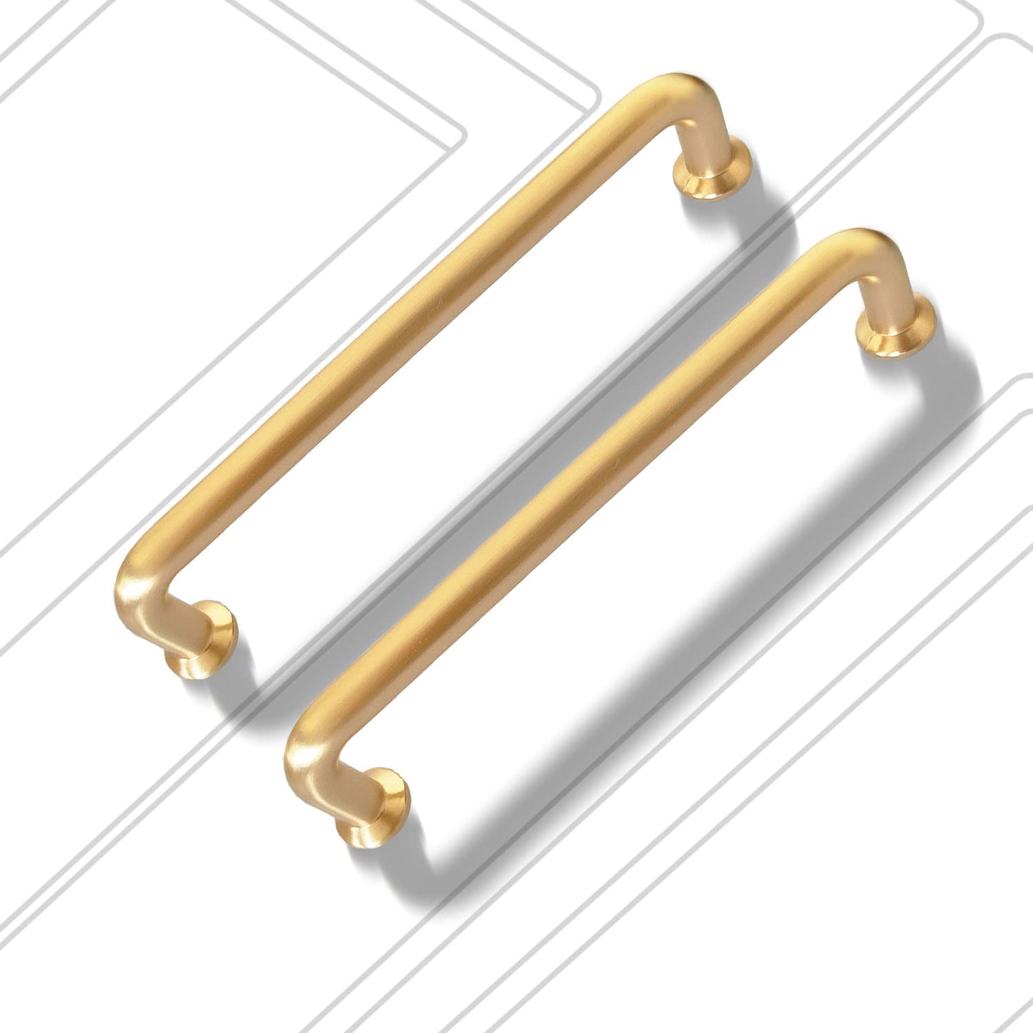 2 Pack 5 Inch (128mm) Brushed Gold Cabinet Pulls - Zinc Alloy & Aluminum Drawer Handles for Kitchen Cabinets, Dressers & Furniture (Set of 2, Modern Hardware for Home Renovation)