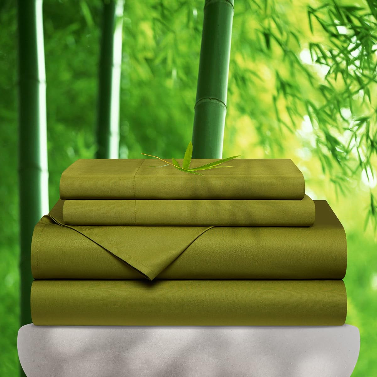 Ivellow King Size Bamboo Rayon Sheets - Extra Deep Pocket 18