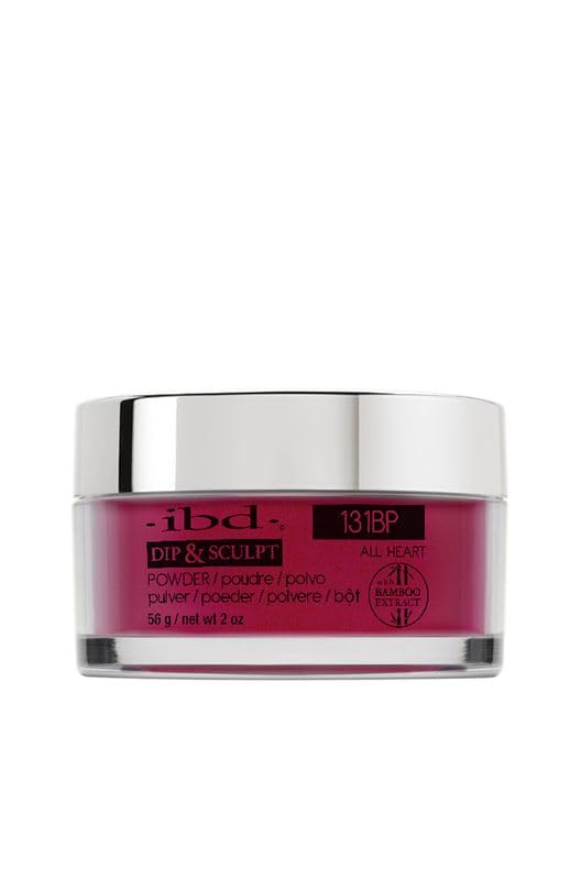 IBD All Heart 2 oz Pink Shimmer Nail Powder for Gel & Acrylic Nails - Perfect for Valentine's Day, Bridal & Special Occasion Nail Art Designs