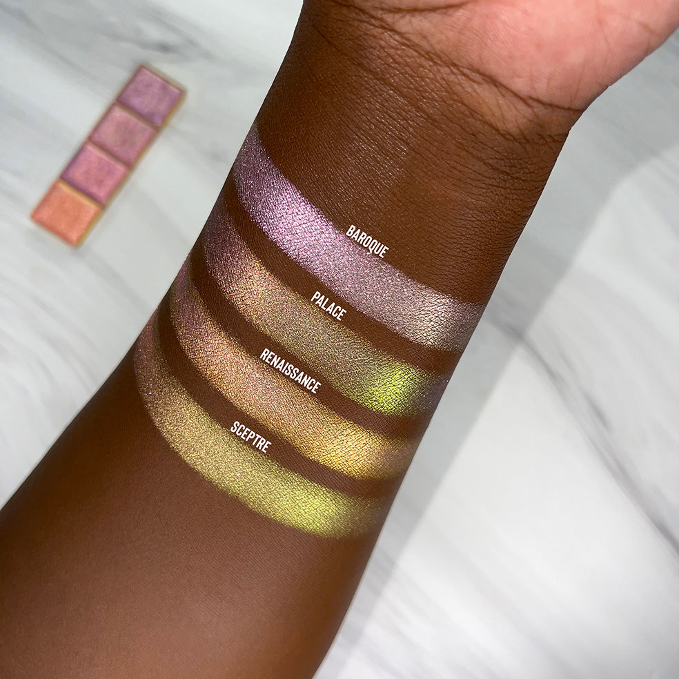 Baroque Pearlescent Multichrome Eyeshadow Palette - Long Lasting Pigmented Makeup for Day & Night Glam Looks