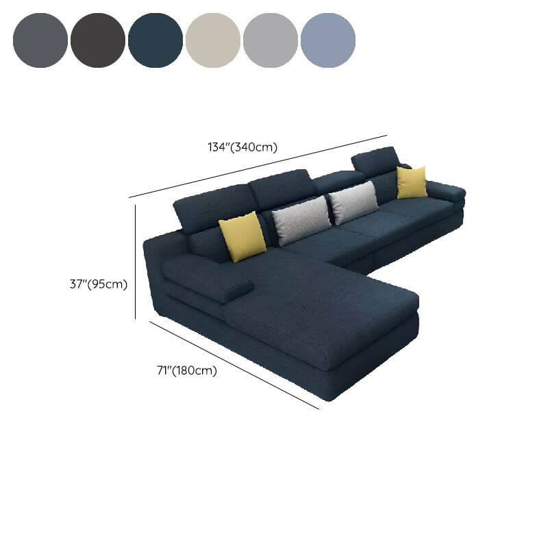 L-Shaped Left/Right Hand Facing Reclining Sofa with Adjustable Headrest & Hidden Support - Perfect for Living Room, Home Theater & Family Gatherings