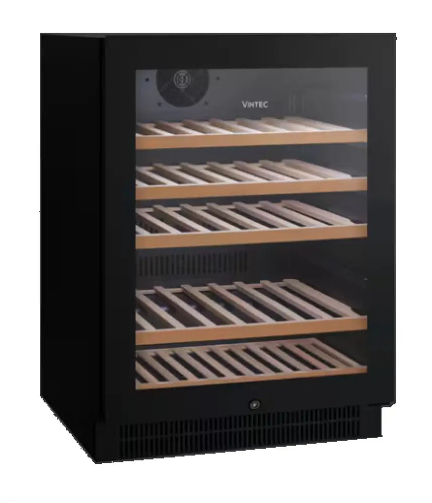 Vintec VWS050SBB 50-Bottle Wine Cooler Refrigerator - Black Glass Door for Home, Office, or Restaurant Wine Storage & Display