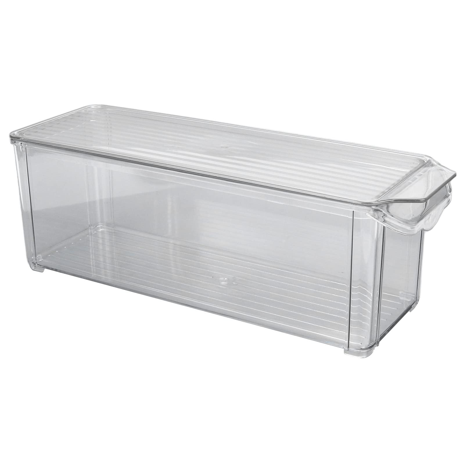 Delaman Clear Plastic Storage Bin - Large Capacity, Food Grade, Durable & Portable for Pantry Organization | Perfect for Kitchen, Bathroom, and Office Storage