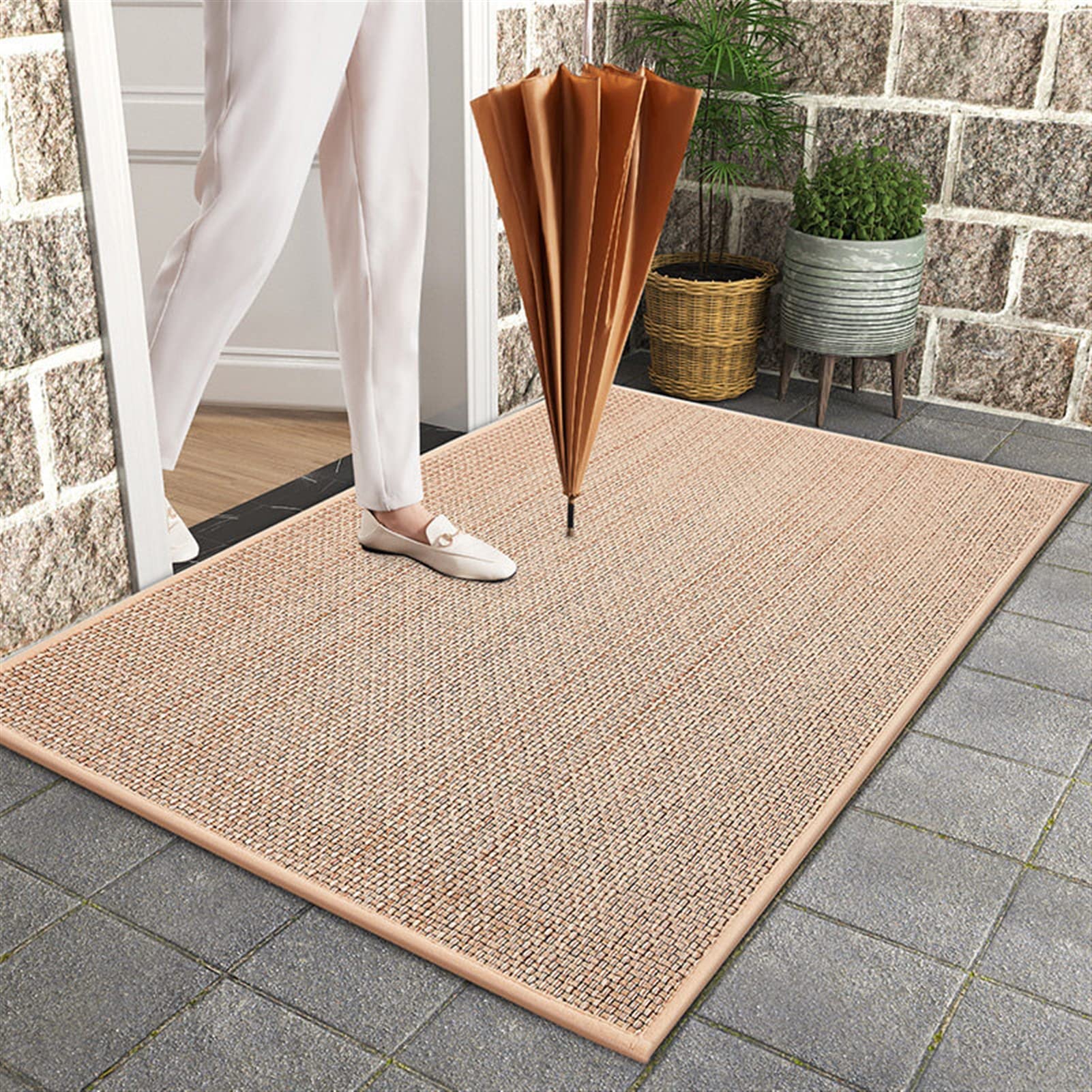 Premium Braided Jute Doormat with Non-Slip Rubber Backing - 23.6