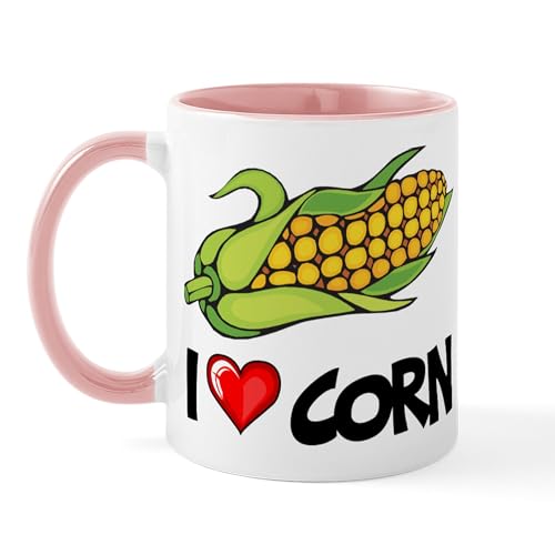 White/Pink Inside - I Love Corn Mug