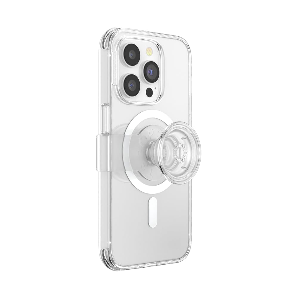 PopSockets iPhone 14 Pro Case with Grip & Slide - MagSafe Compatible, Wireless Charging Clear Protective Cover | Perfect for Everyday Use, Commuting & Hands-Free Convenience
