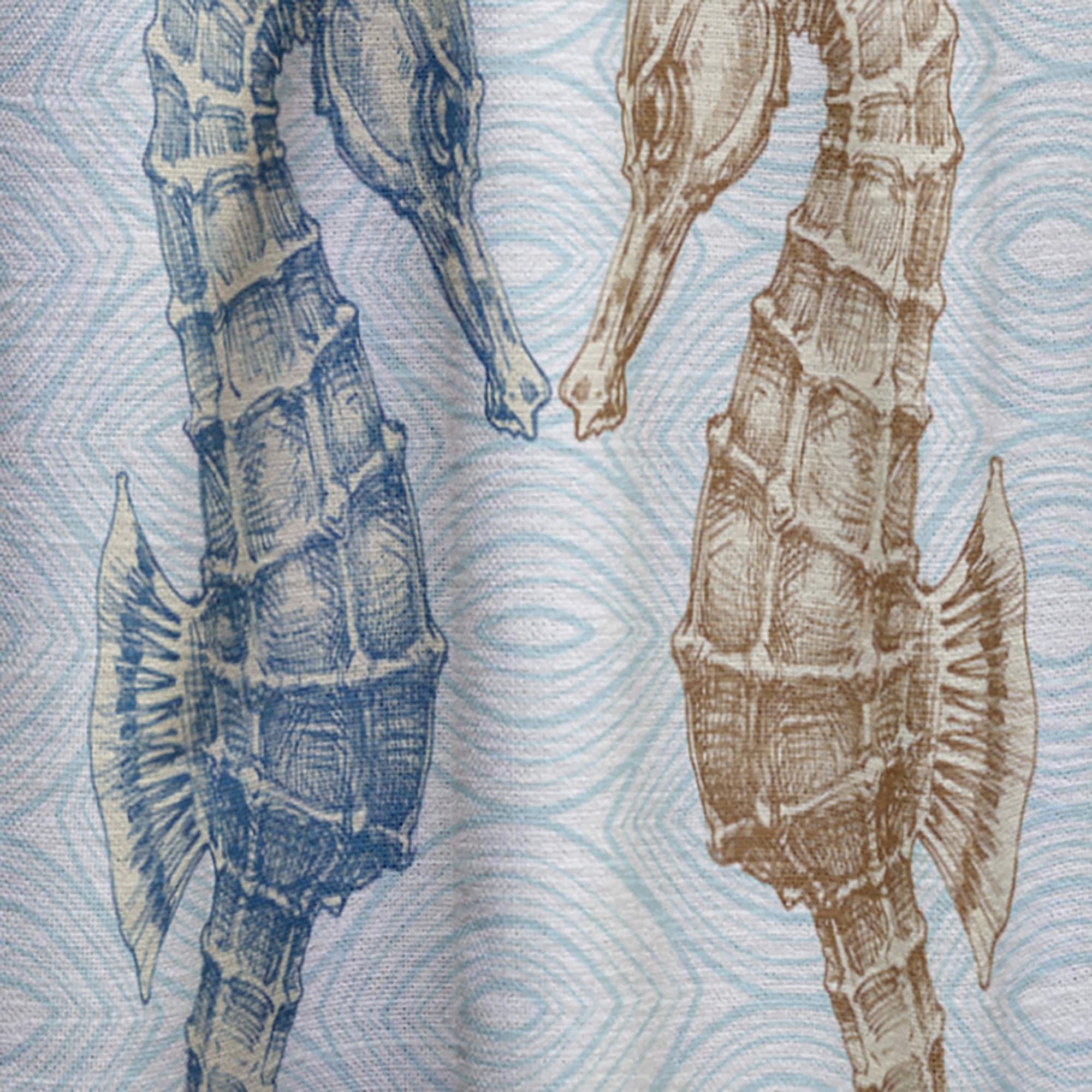 DesignQ Thermal Insulated Single Panel Curtains - 52x120 Inches, 'Sea Horse Couple in Deep Sea' Print - Blackout Drapes for Bedroom & Living Room - Perfect for Coastal Decor, Kids Room, or Ocean-Themed Spaces