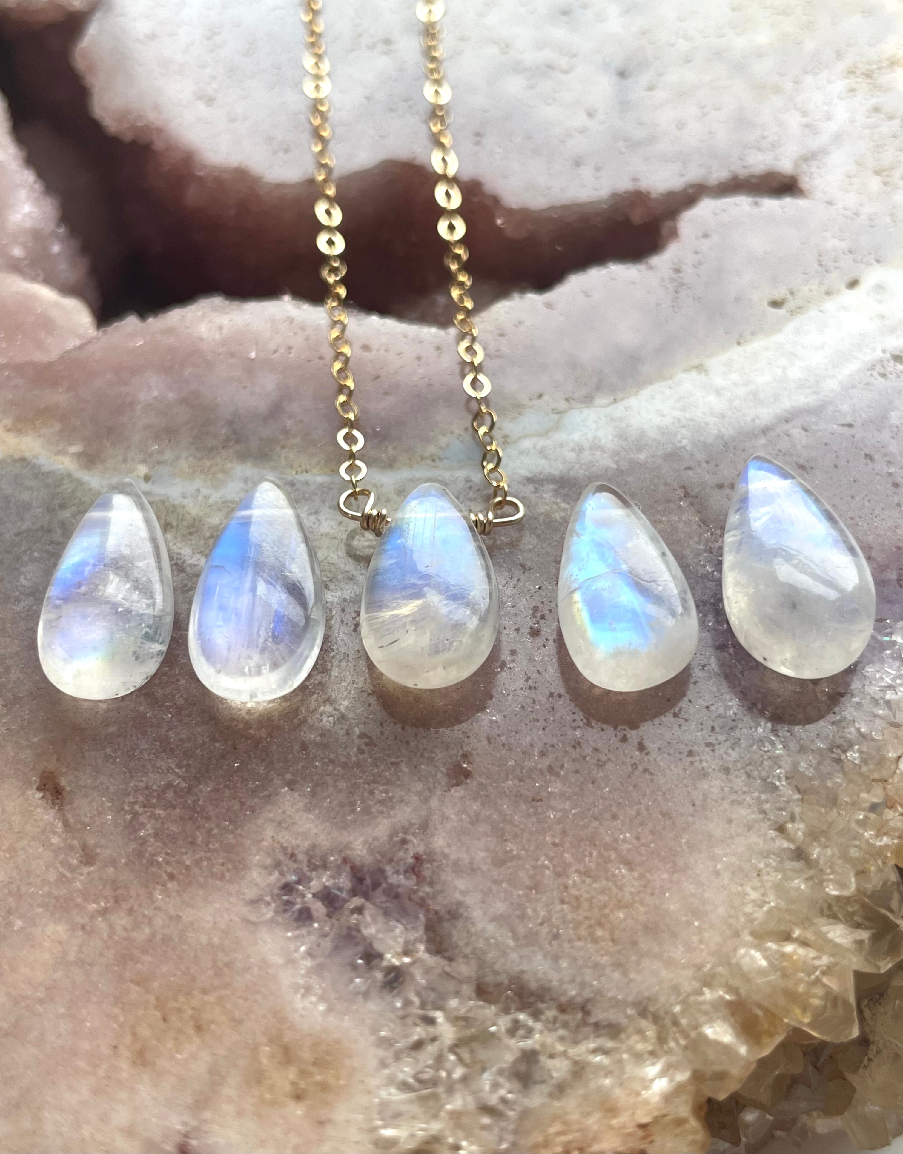 Tiny Rainbow Moonstone Pendant Necklace - Sterling Silver or Gold Filled - Elegant Boho Jewelry for Women, Perfect for Everyday Wear & Special Occasions