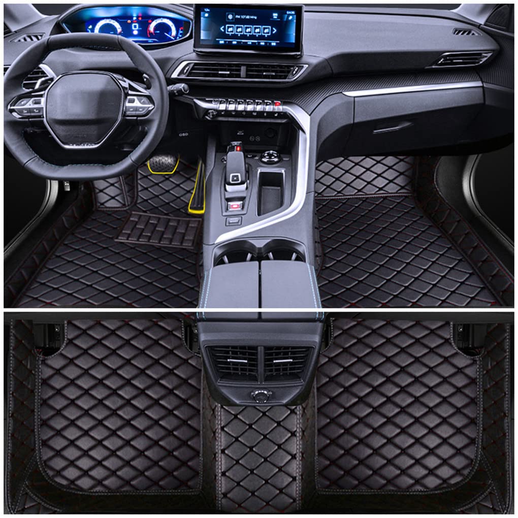 Premium Leather Car Floor Mats for BMW 5 Series Sedan F10 (2011-2013) - Waterproof Full Coverage Floor Liners with Anti-Slip Design - Perfect for All-Weather Protection & Luxury Interior Upgrade