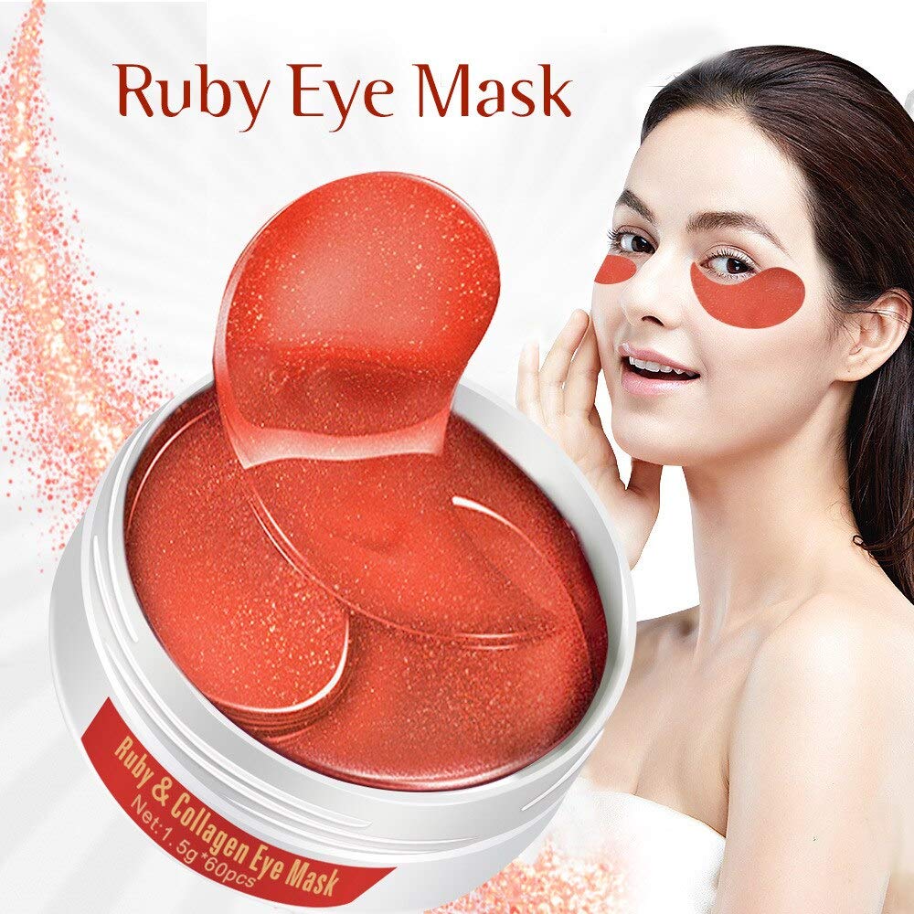AICHUN BEAUTY 30 Pairs Collagen Eye Mask Patches - Hydrogel Under Eye Pads for Wrinkles, Dark Circles & Puffiness - Hydrating & Moisturizing Skin Care Treatment - Perfect for Night Routine & Travel Skincare (Ruby)