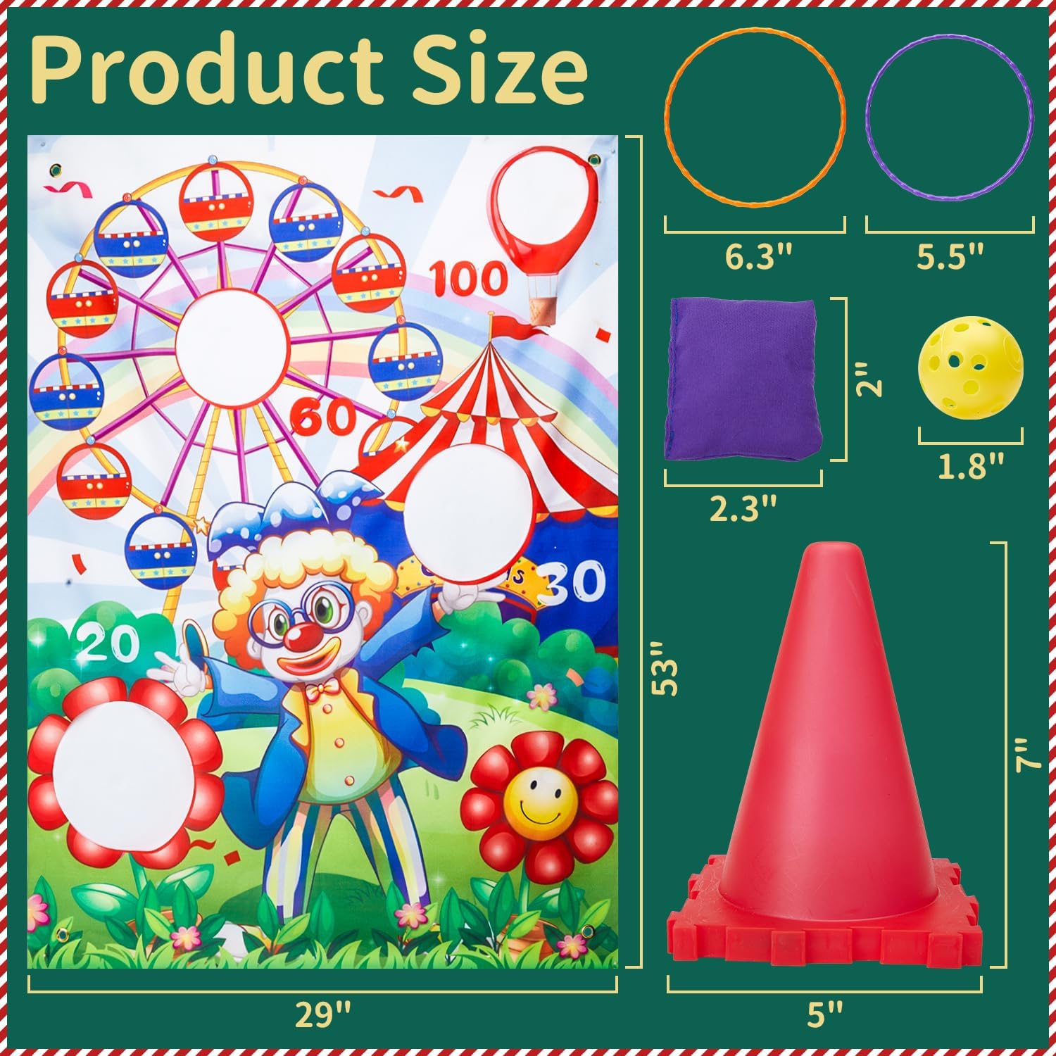 33PCS 5-in-1 LED Carnival Outdoor Games Set for Kids Ages 4-12 - Bean Bag Toss, Ring Toss & LED Cones - Fun Family Backyard Games for Birthday Parties, Picnics & Summer Outdoor Activities
