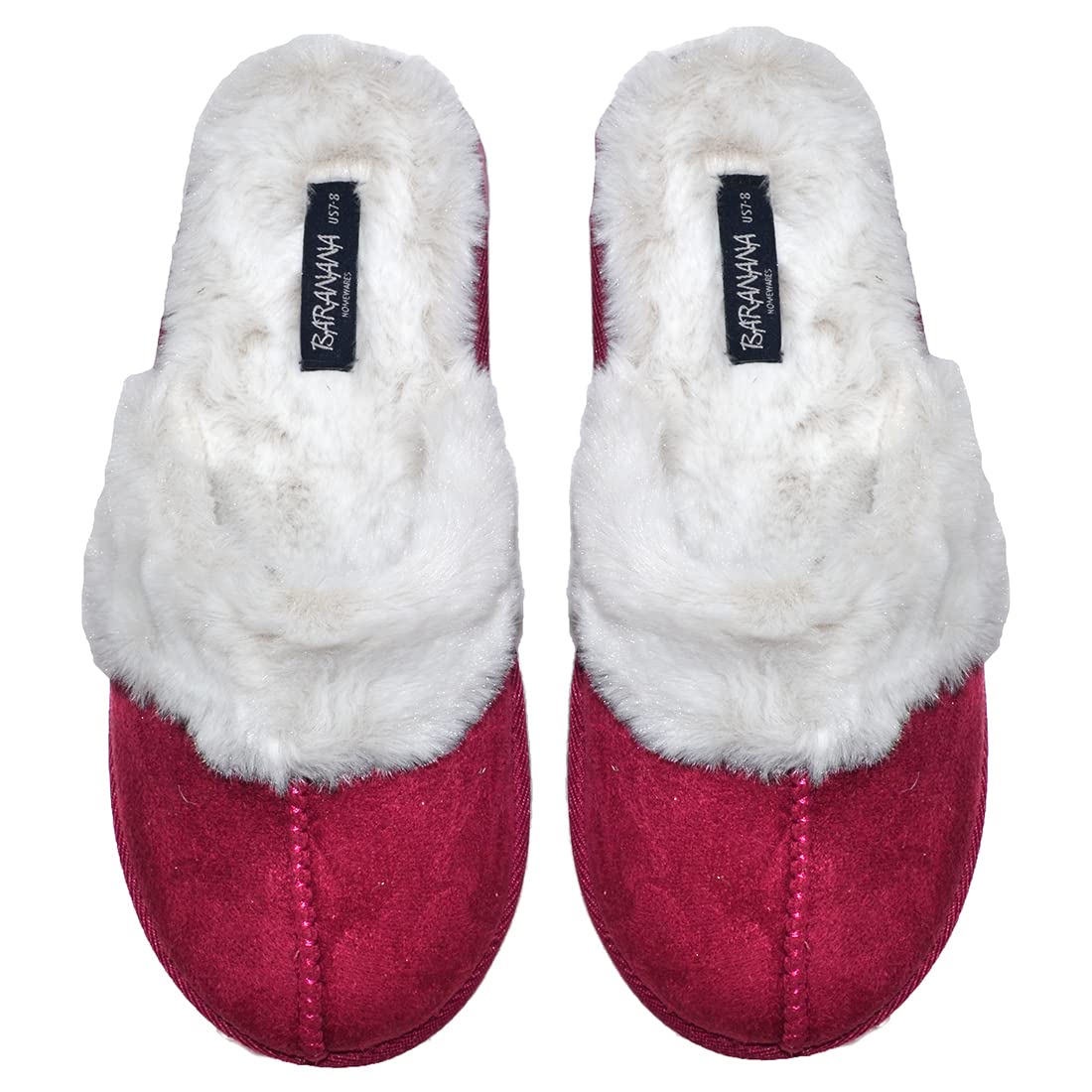 Baranana Women's Wide Hard Sole Slippers - Closed Toe House Shoes for Women & Men, Unisex Couple Indoor/Outdoor Slippers for Home, Garden, and Backyard Comfort