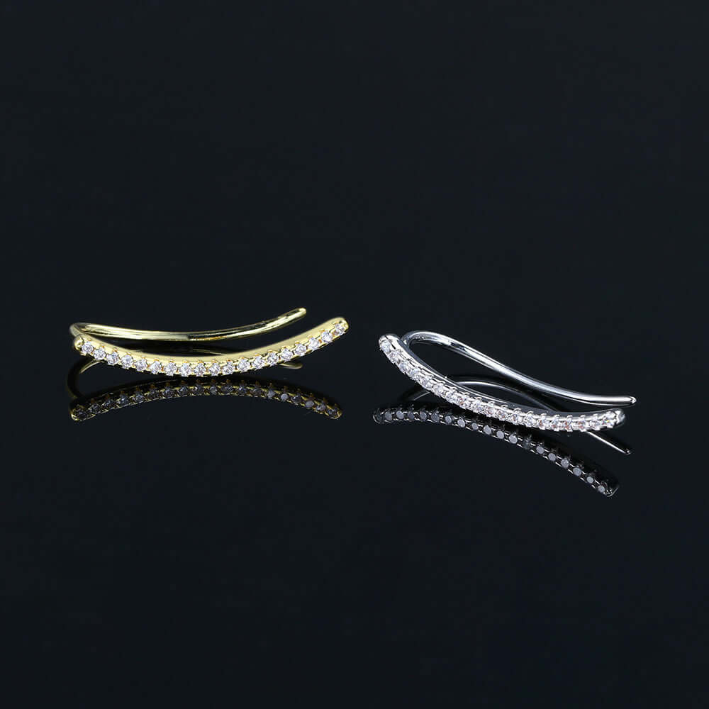 16G Cartilage Linear Flower Ear Clip Ear Cuff - Boho Chic Earring for Women | Perfect for Parties, Weddings & Everyday Wear (HSPJ19124)