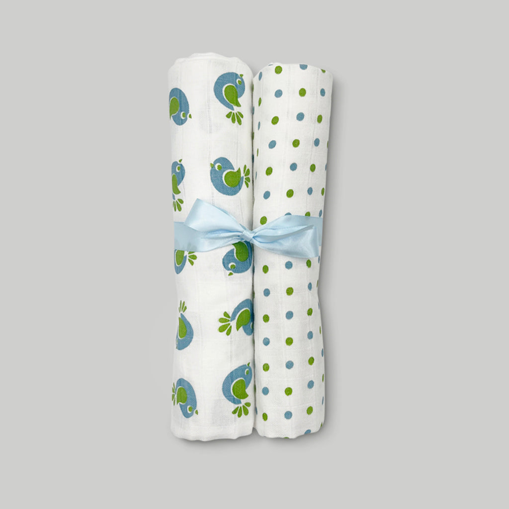 Premium Baby Swaddle Blanket & Soft Cotton Socks Gift Set - Blue | Newborn Essentials for Hospital, Photo Shoots & Nursery Comfort