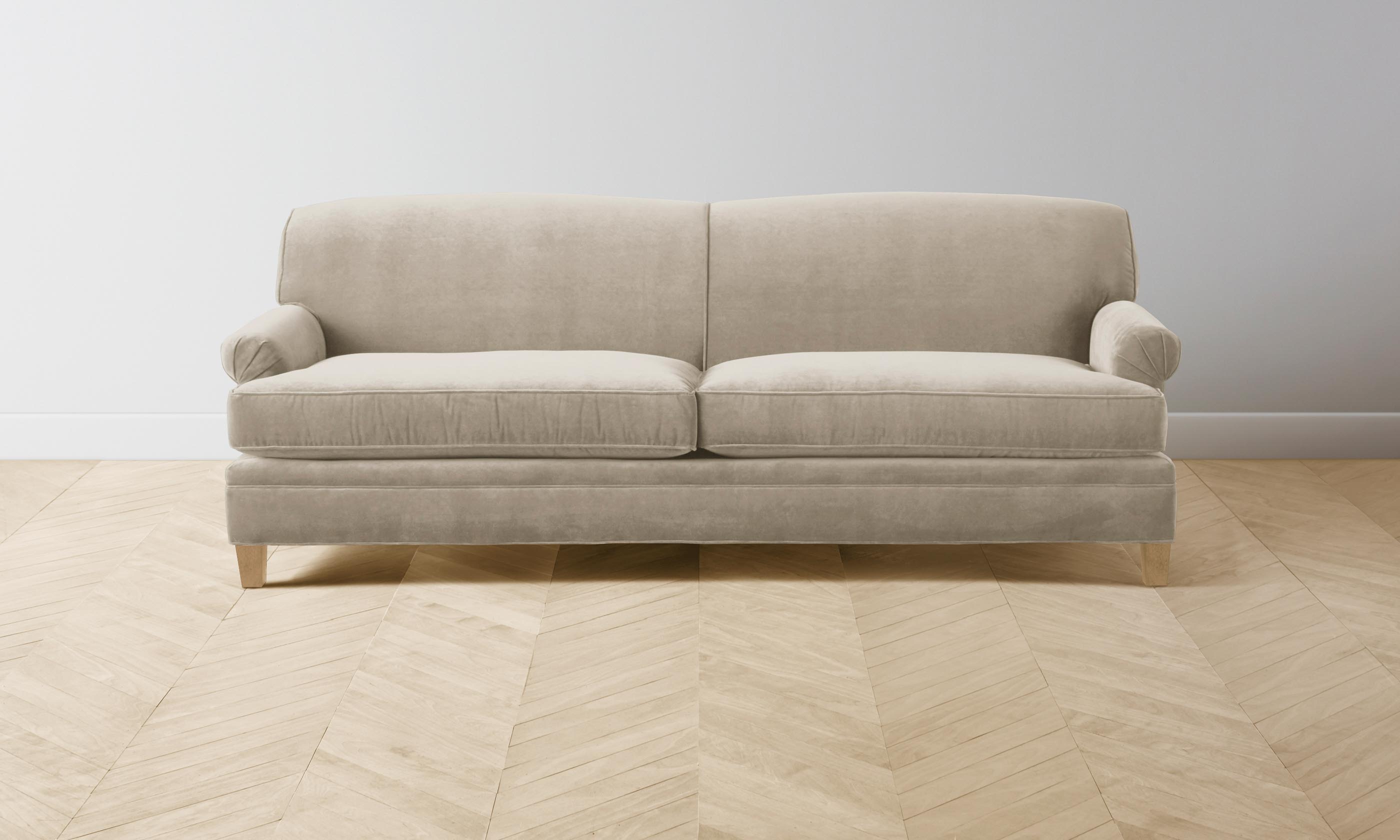Carmine Sofa - Luxurious Performance Velvet in Taupe for Living Room, Lounge & Home Theater Comfort