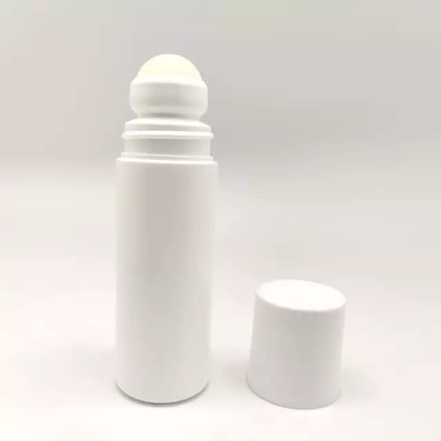 4-Pack 50ml Empty Refillable White Plastic Deodorant Bottles with Roller Balls - Essential Oil Roller Bottles for DIY Perfume, Aromatherapy & Travel (Set of 4) | Perfect for Home, Gym & On-the-Go Use