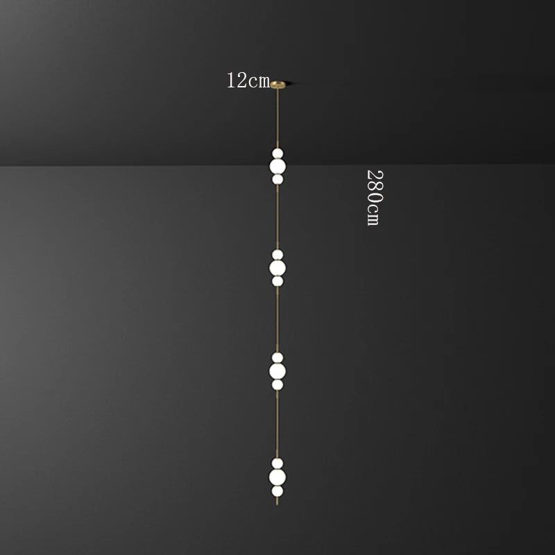 Modern Tri Globes Staircase Chandelier Lighting Fixture - Elegant Crystal Pendant Light for Foyer, Hallway & Stairwell Decoration - Perfect for Home, Hotel & Luxury Interior Design