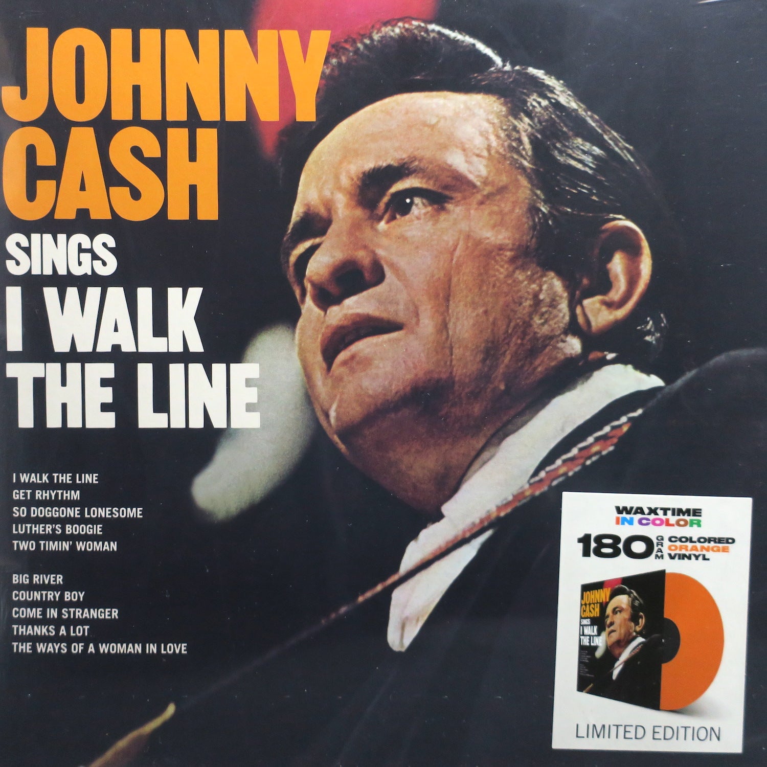 Johnny Cash 'I Walk The Line' 180g Orange Vinyl Record LP - Classic Country Music Collectible for Audiophiles & Vintage Music Lovers - Perfect for Home Listening, Gifts & Music Collections