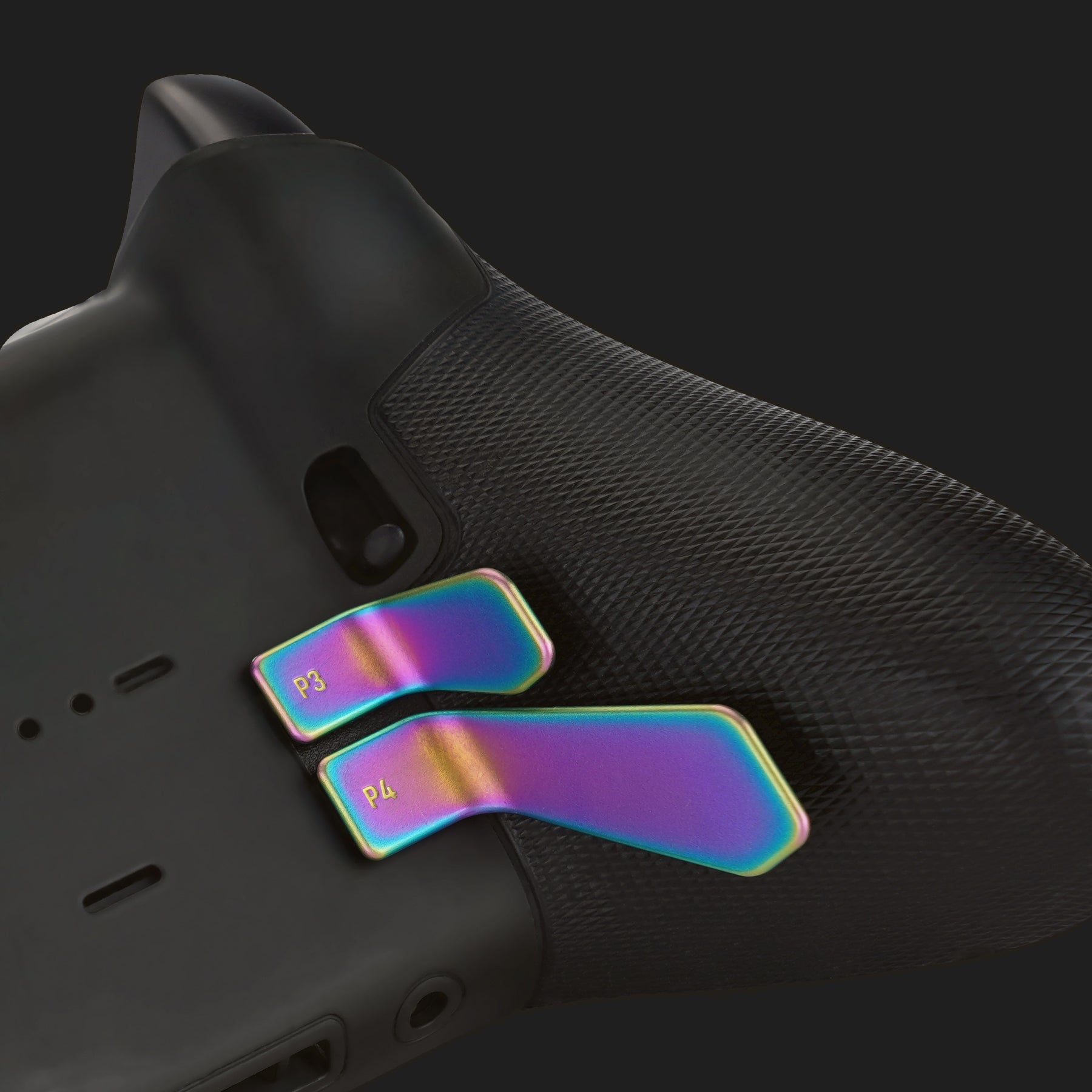 eXtremeRate Metallic Rainbow Aura Blue & Purple 6-in-1 Replacement Interchangeable Swift Back Paddles for Xbox One Elite & Elite Series 2 Controller - Enhanced Gaming Performance for FPS, Racing & Action Games (Model IL609)