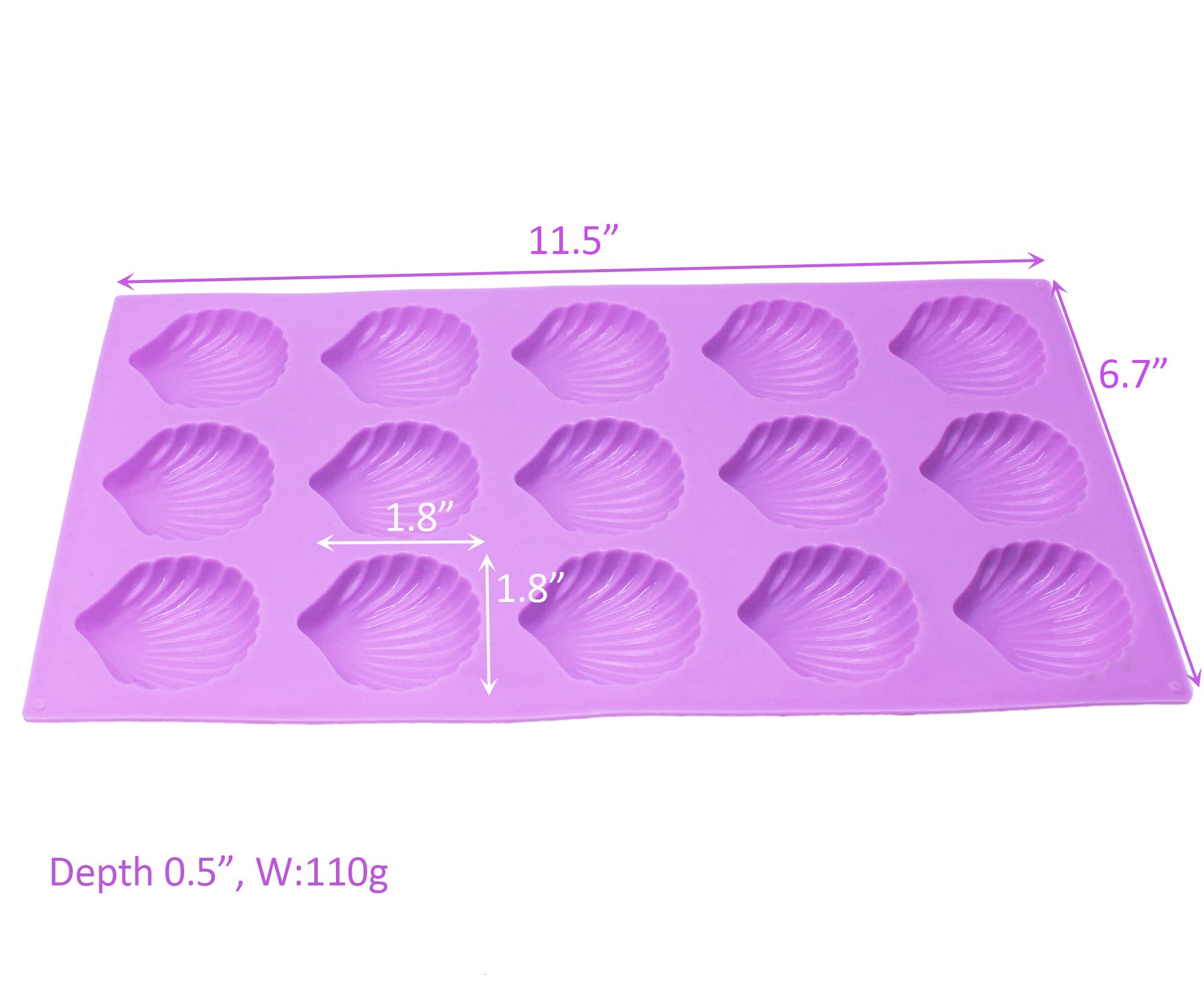 Premium Silicone Mold for Small Shell Soap, Madeleines, Cake, Chocolate & Muffins - 1oz per Cell - Perfect for Baking, DIY Crafts & Homemade Treats