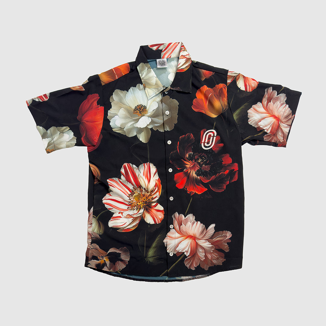 Vanitas Resort Shirt for Men - Stylish Hawaiian Aloha Shirt with Floral Print, Lightweight Breathable Fabric - Perfect for Beach Vacation, Summer Party & Tropical Getaways