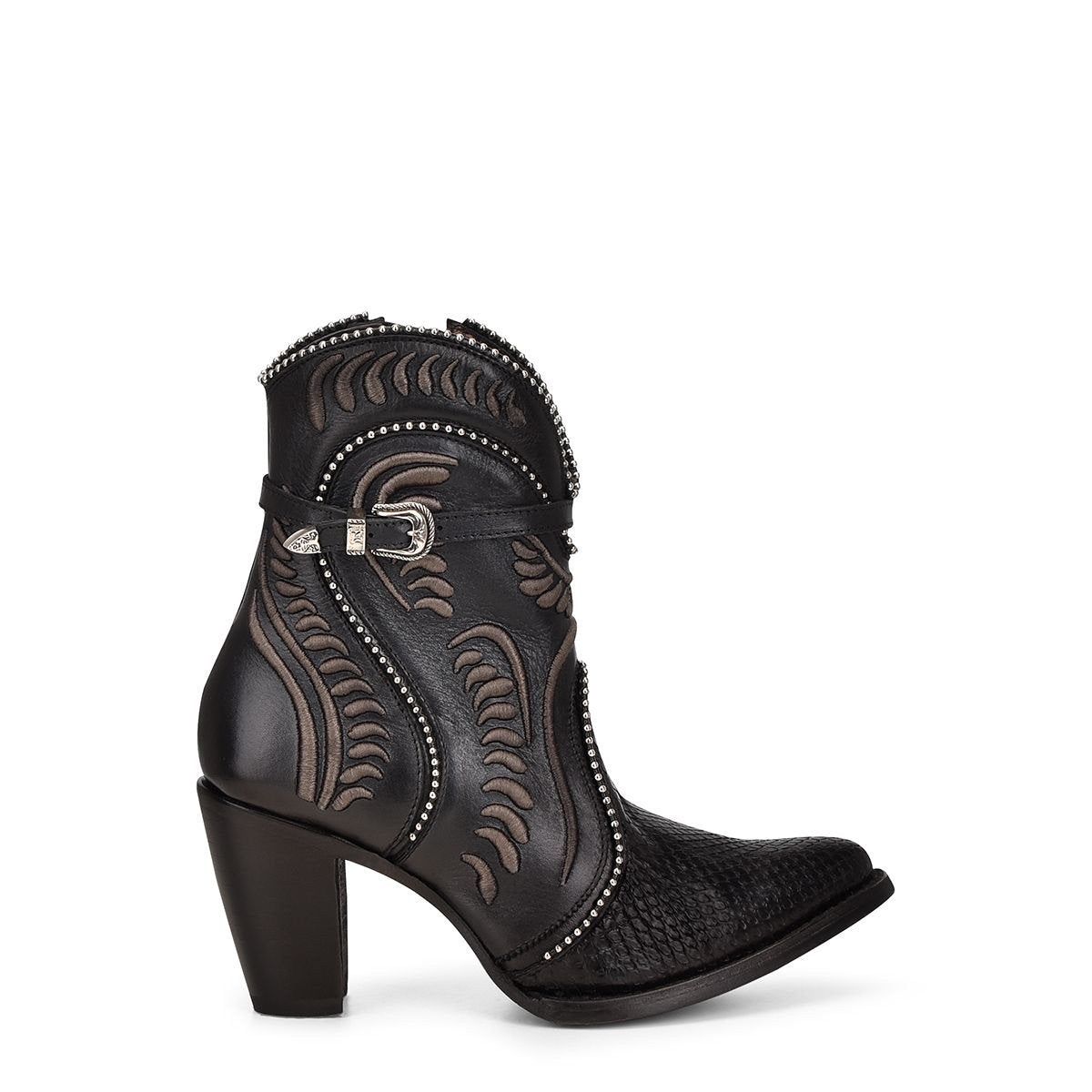 3F59PH Women's Cuadra Black Dress Cowgirl Python Skin Ankle Boots - Western Fashion for Parties, Rodeos & Night Out
