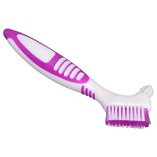 Denture Brush for False Teeth Cleaning - Dual Headed Portable Toothbrush for Dentures, Helps Prolong Denture Life | Perfect for Travel, Daily Use & Denture Care Routine