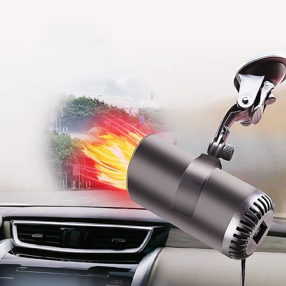 Portable 12V 150W Car Heater & Defroster, Dual Function Space Heater for Quick Defrosting and Demisting, Compact Design, Ideal for Winter Driving and Emergency Use