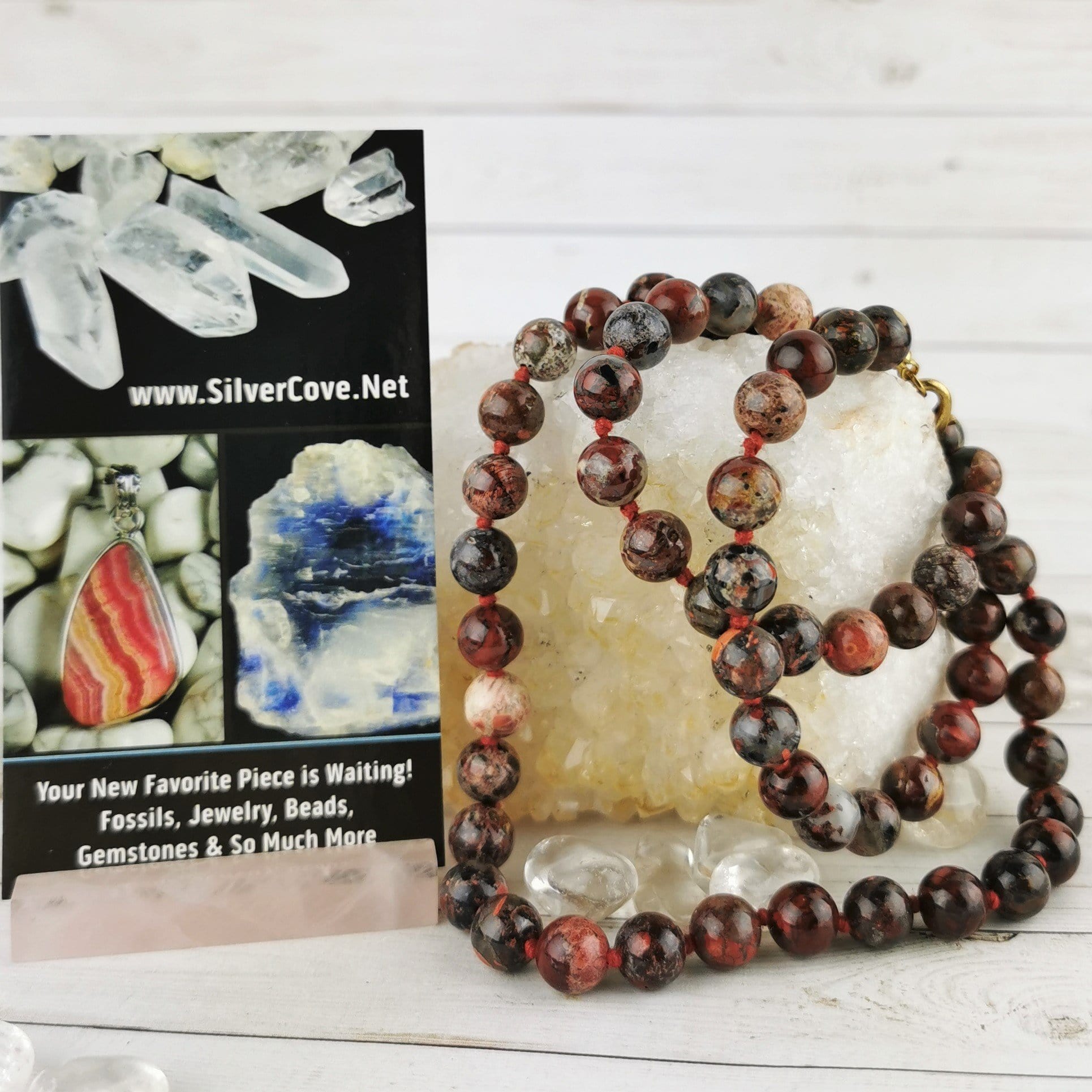 Brecciated Jasper Necklace - Natural Stone Jewelry for Women, Healing Crystal Pendant for Meditation & Energy Balancing - Perfect for Yoga, Spiritual Gifts & Boho Fashion