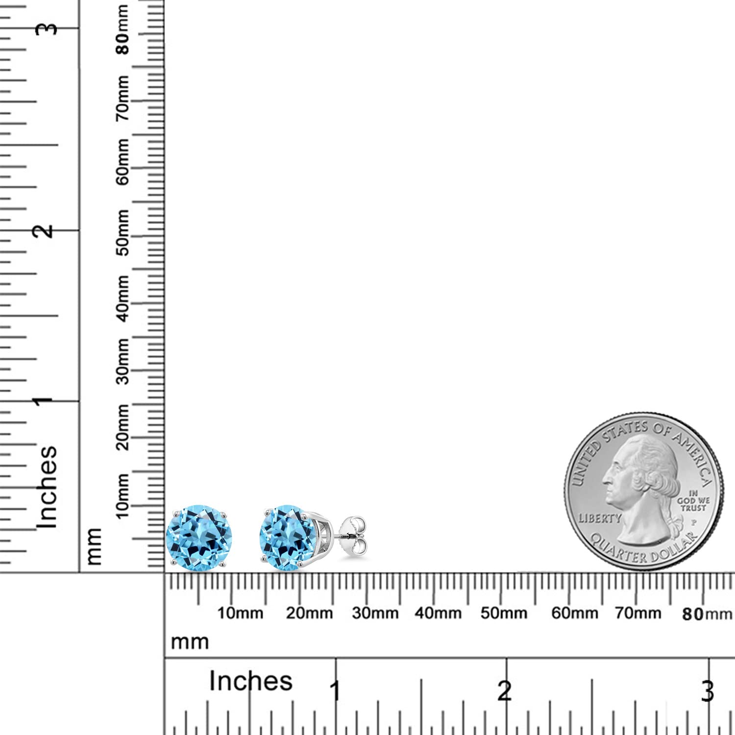 Gem Stone King 10MM Round Birthstone Stud Earrings for Women & Men - 925 Sterling Silver Fine Jewelry | Perfect Gift for Mom, Wife, Her | Birthday, Anniversary, Valentine's Day Present