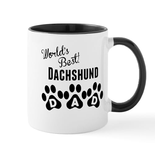 White/Black Inside - Worlds Best Dachshund Dad Mugs