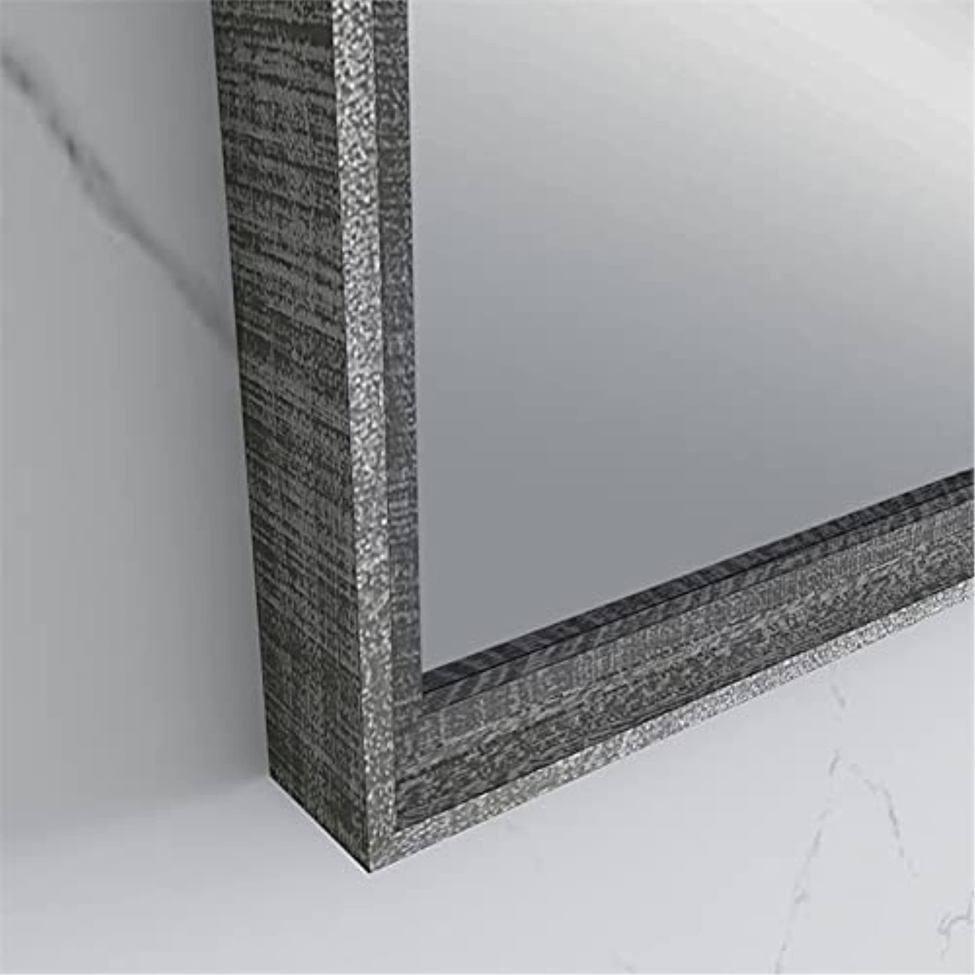 Fresca Stella 26 Inch Wood Framed Bathroom Mirror in Ash Gray - Modern Vanity Mirror for Bathroom, Bedroom & Entryway Decor