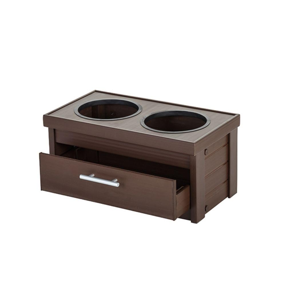ECOFLEX Piedmont 2-Bowl Dog Diner with Storage Drawer - Russet | Durable Elevated Dog Food Bowls for Large Dogs | Perfect for Indoor & Outdoor Feeding Stations
