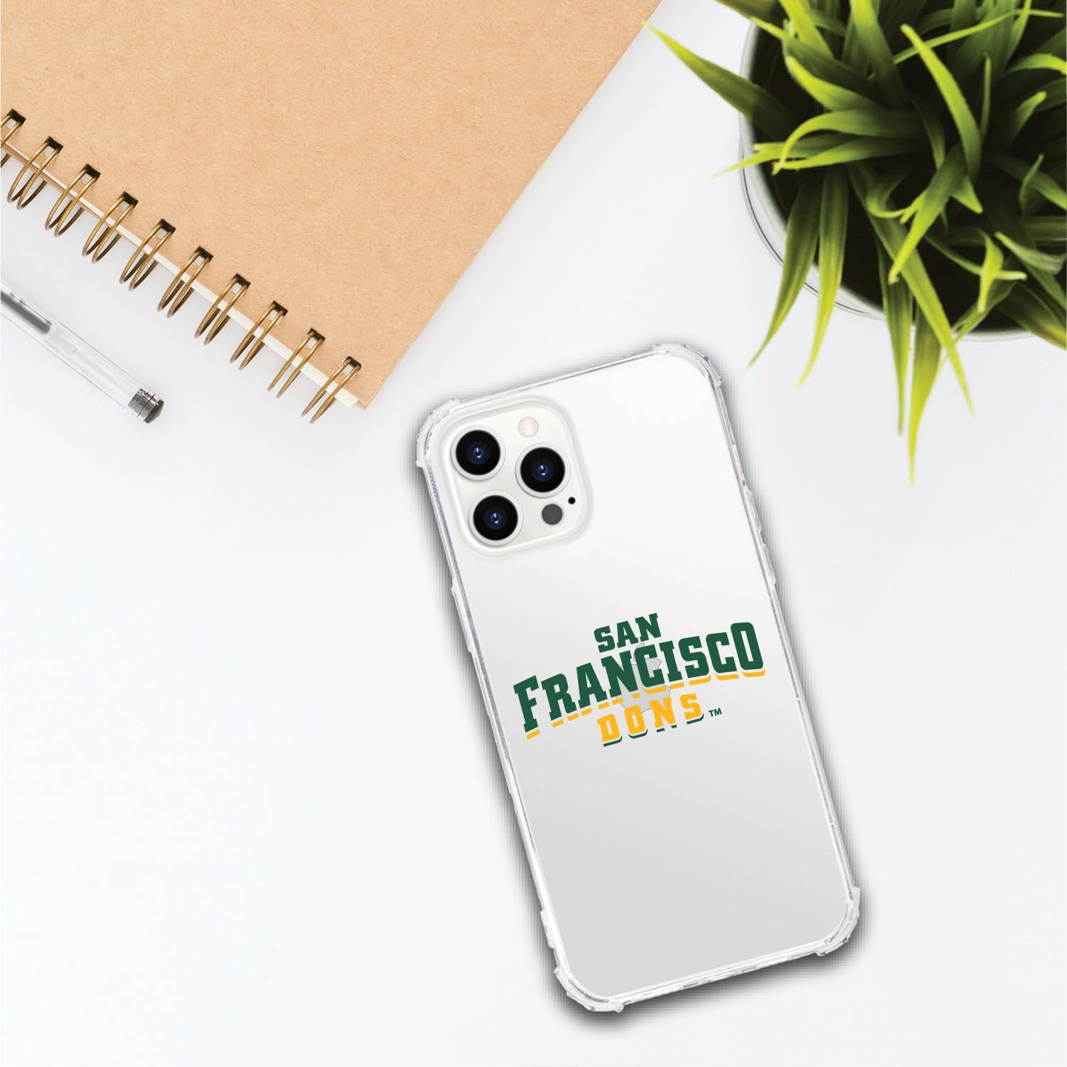 OTM Essentials Durable Phone Case for iPhone 11 - Shockproof Tough Edge Protection - University of San Francisco Design - Classic White - Perfect for College Students & Alumni