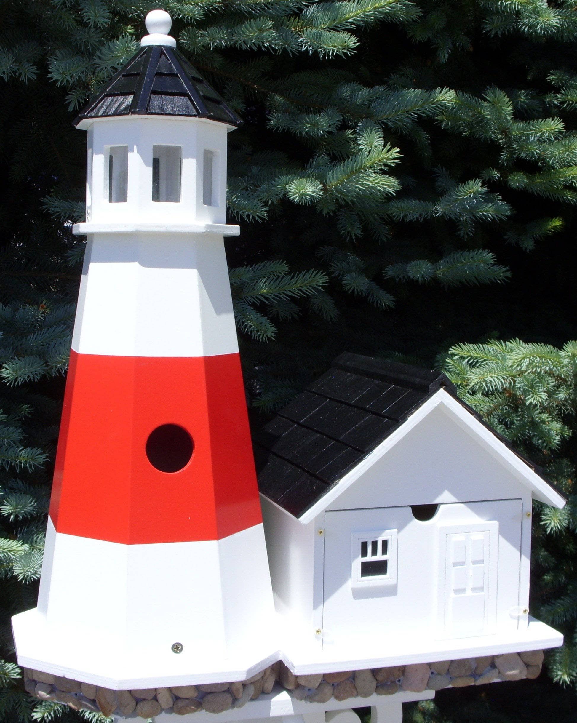Montauk Point Lighthouse Bird House - Extra Large Handcrafted Wooden Birdhouse for Outdoor Garden Decor | Perfect for Backyard, Patio, and Nature Lovers