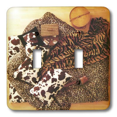 3D Rose Double Toggle Switch with Animal Print Pillows and Throw Blanket - Cozy Home Decor for Living Room, Bedroom, or Dorm