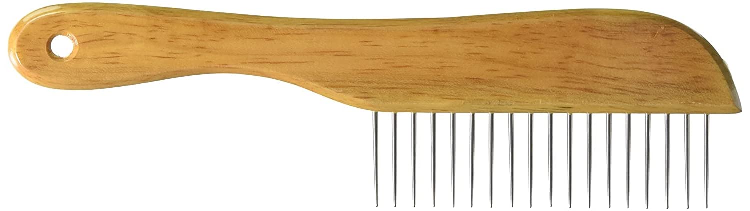 KittuPet Poodle Wooden Handle Comb for Small Medium Large Dogs - Golden Color Pet Grooming Brush for Poodles, Puppies & Long Hair Breeds - Perfect for Daily Brushing, Detangling & Coat Care
