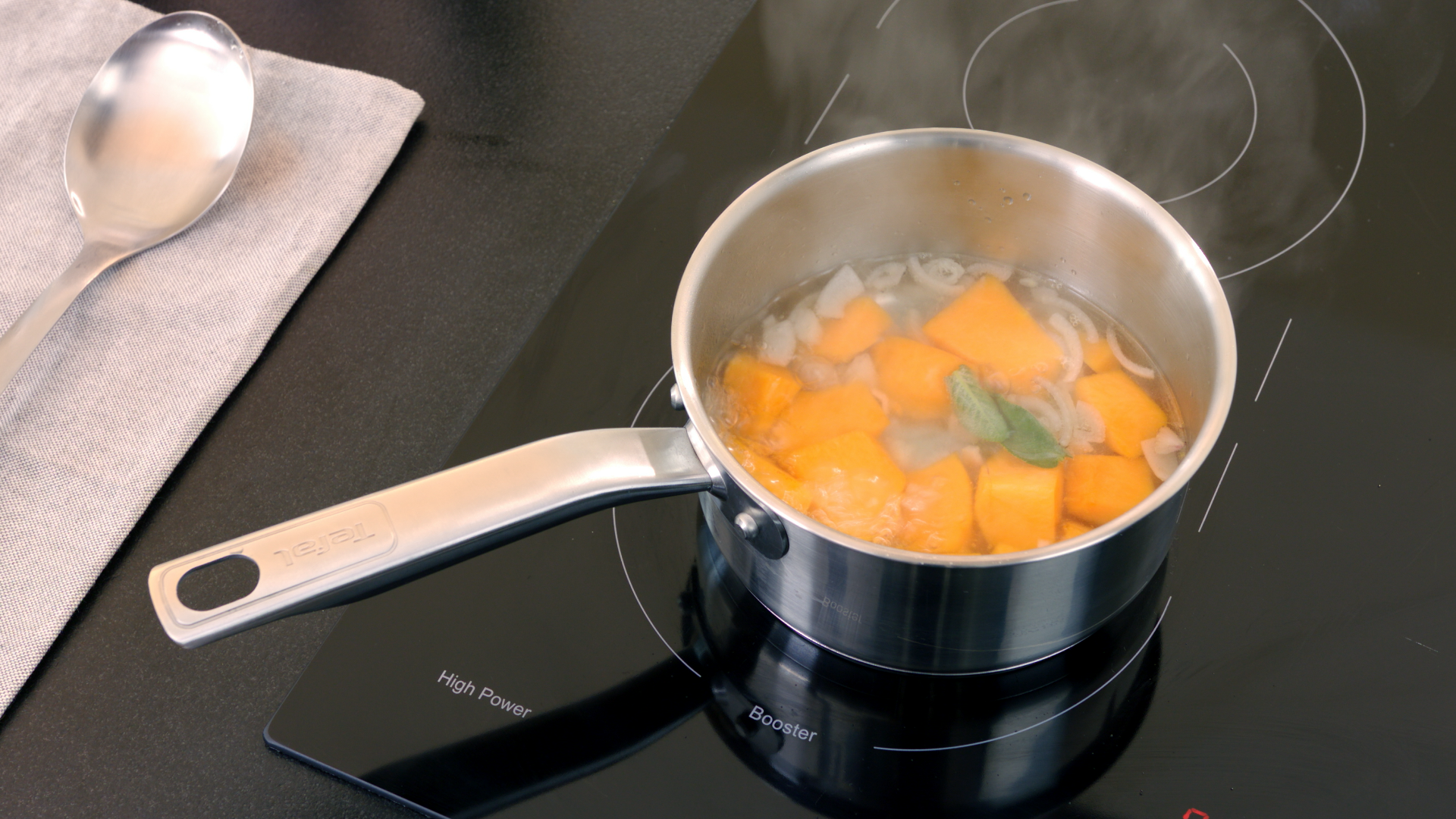 Tefal Virtuoso Premium Stainless Steel Induction Saucepan 16cm/1.6L with Glass Lid - Perfect for Cooking Sauces, Soups & Small Meals on Induction Cooktops