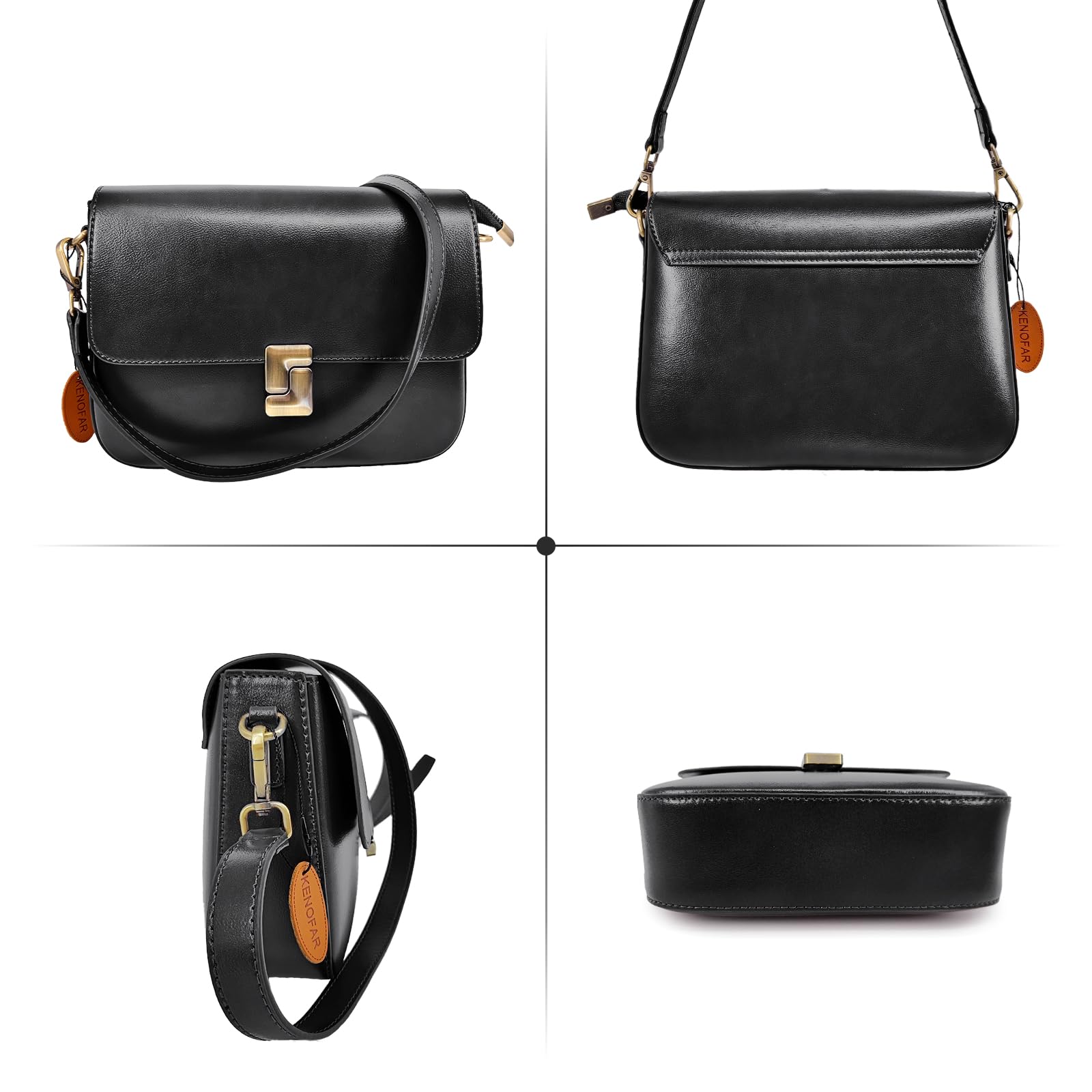 Genuine Leather Tote Bag for Women - Stylish Crossbody Shoulder Bag with Adjustable Long Straps | Perfect for Work, Travel & Everyday Use